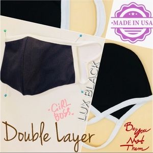 Luxury Black White Performance Fabric Face MasK